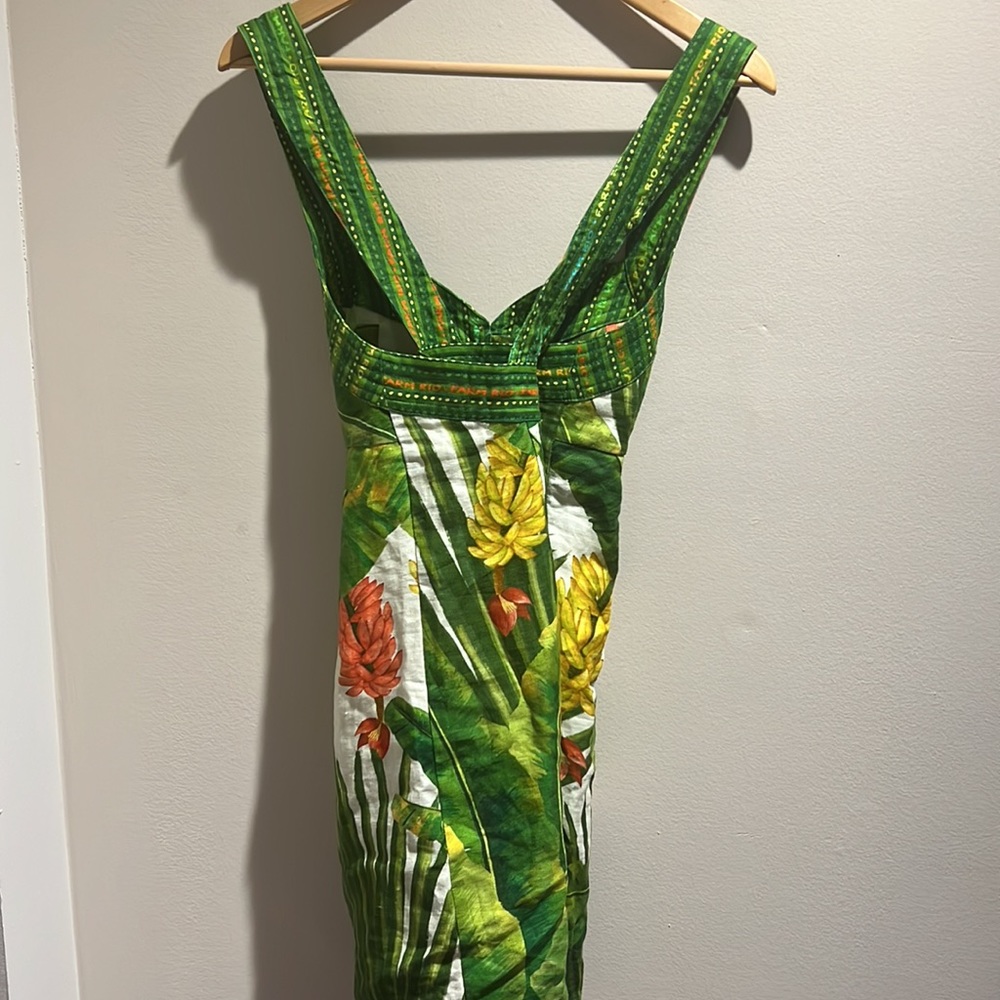 New Farm Rio Fresh Forest Scarf Sweetheart-Neck Minidress S - Picture 6 of 6